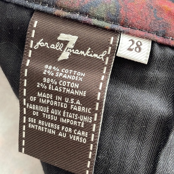 7 for all Mankind black denim +roses - Picture 5 of 5